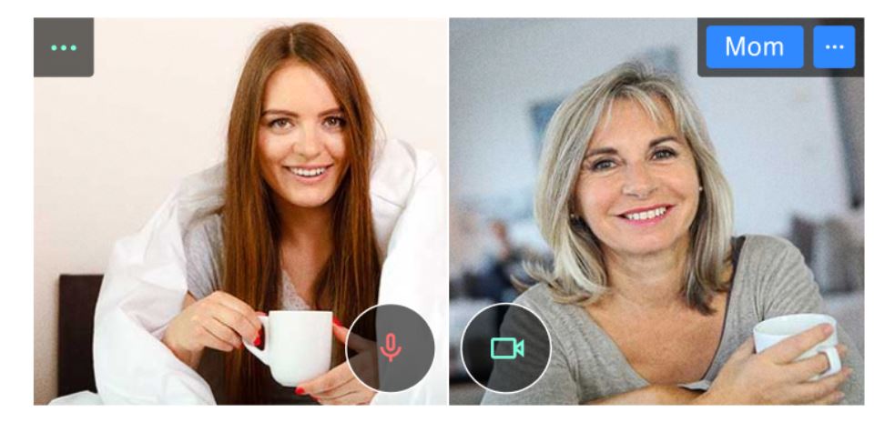 Mother and daughter virtually sharing a coffee