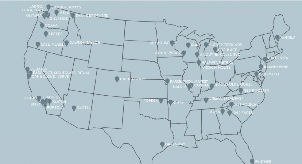 Mistobox coffee roaster map 